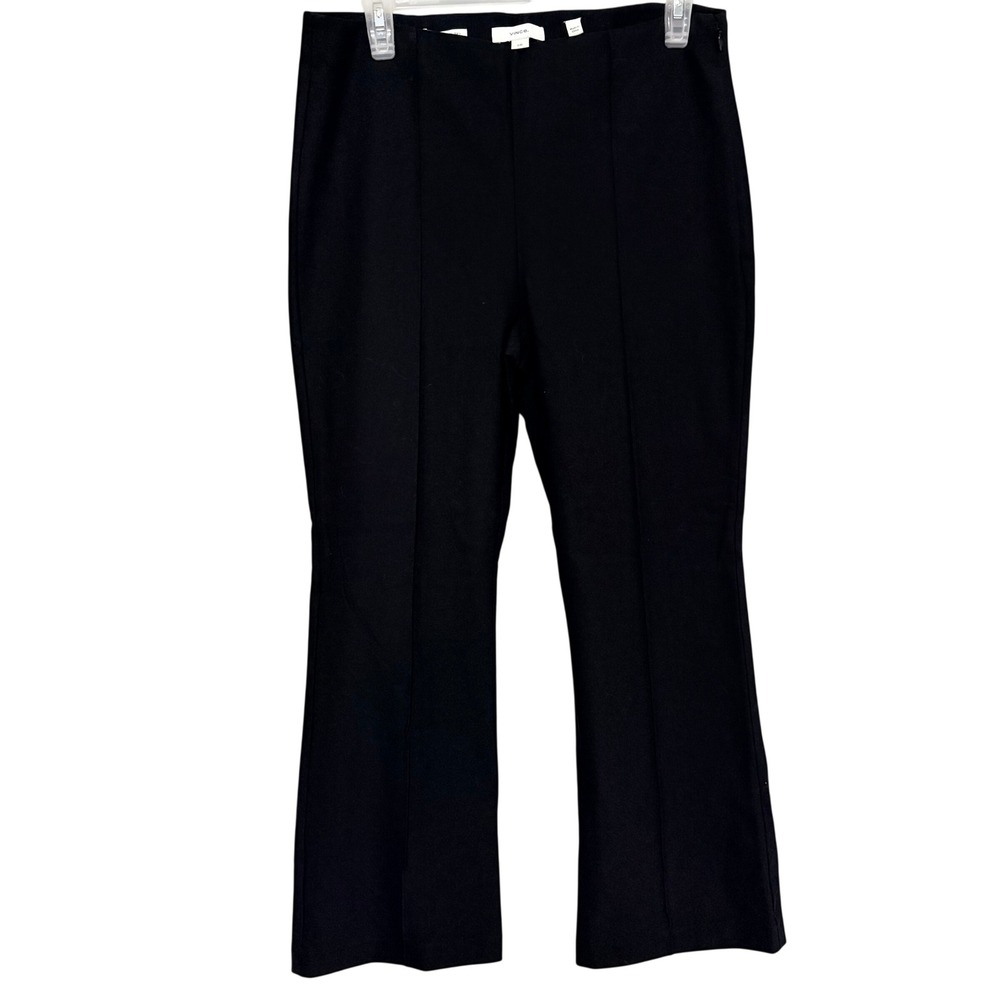 Vince Flare Leg Trousers Women Large Black V83222395 Seam Front Side Zip Office